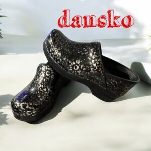 Dansko Professional Clog Pewter Leopard Size 37 (6.5-7)
